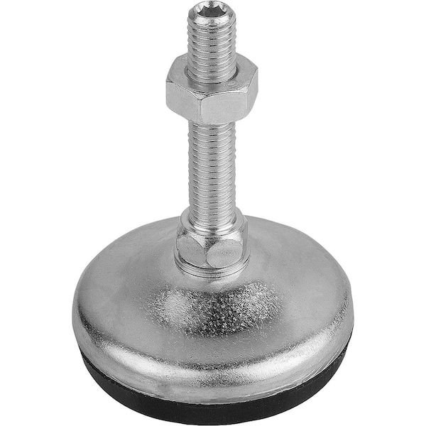 Levelling Foot With Hexagon Socket, Form:C M20X100, D=100, Steel, Comp:Rubber